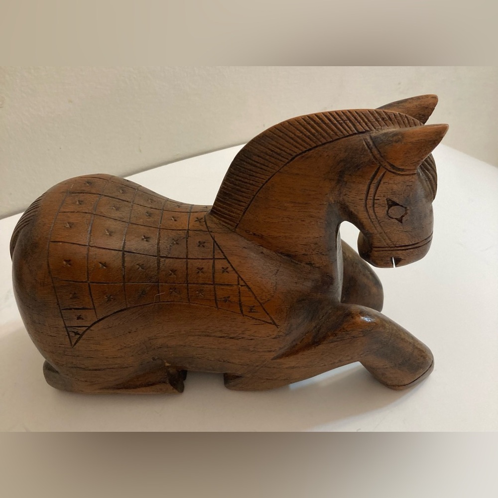 Wooden carved horse